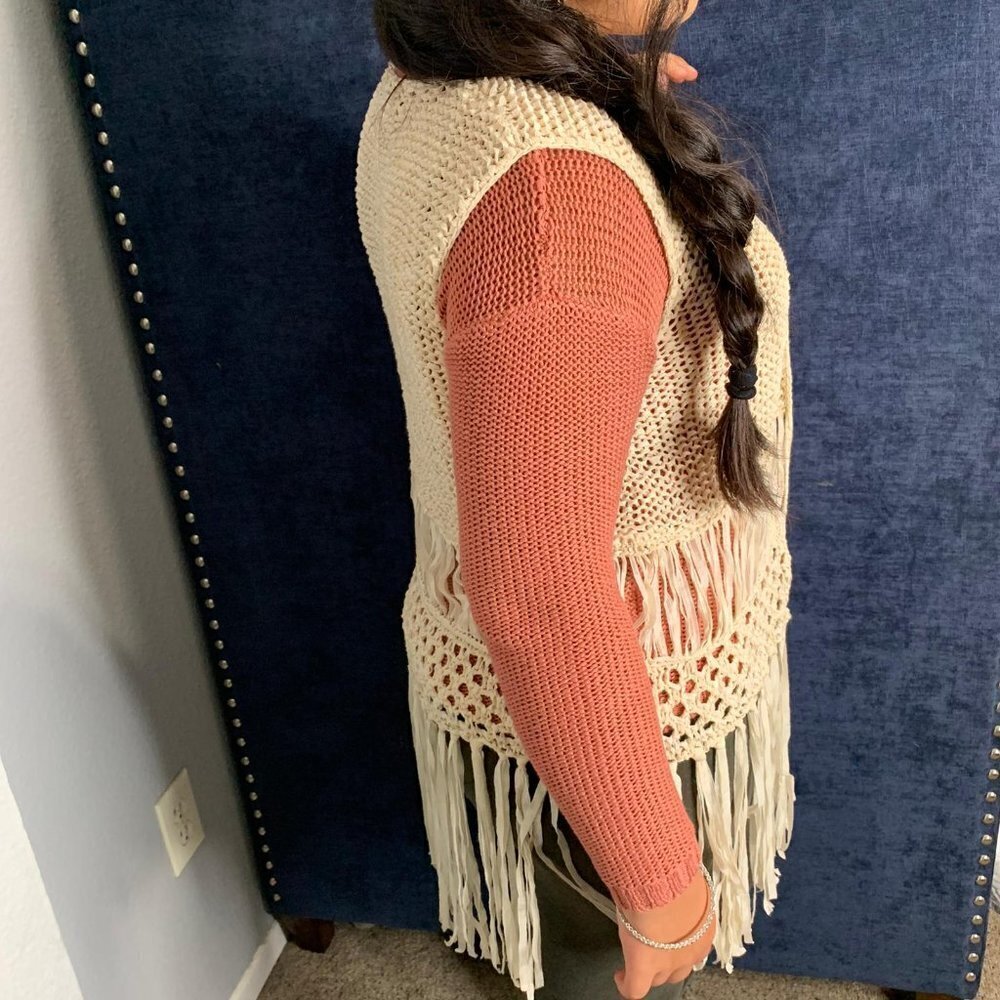 Forever 21 Beige Sleeveless Cardigan Size S - Picture 6 of 8